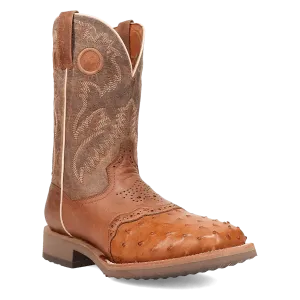 Fashion Statement High Traction Trail Runner Dan Post Men's Martel Full Quill Ostrich Western Boot in Brown