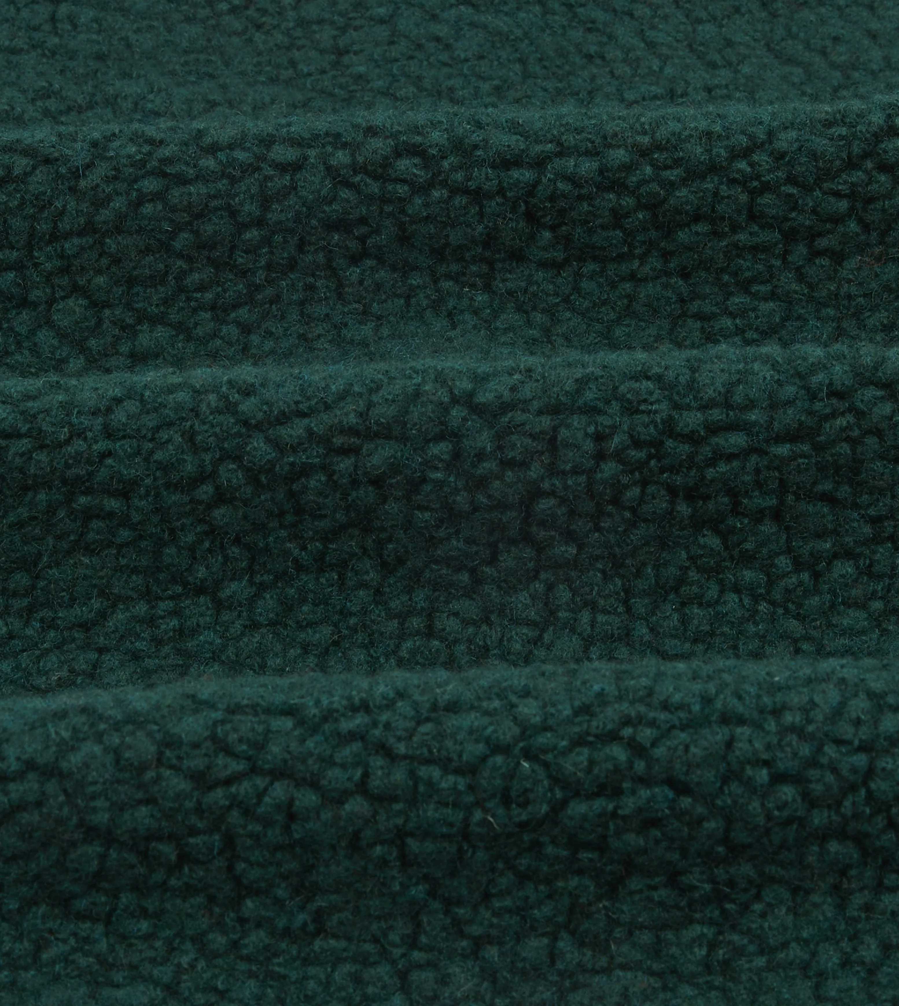 Tear Resistant Knit Dark Green Boucle Wool Zip Fleece Vest