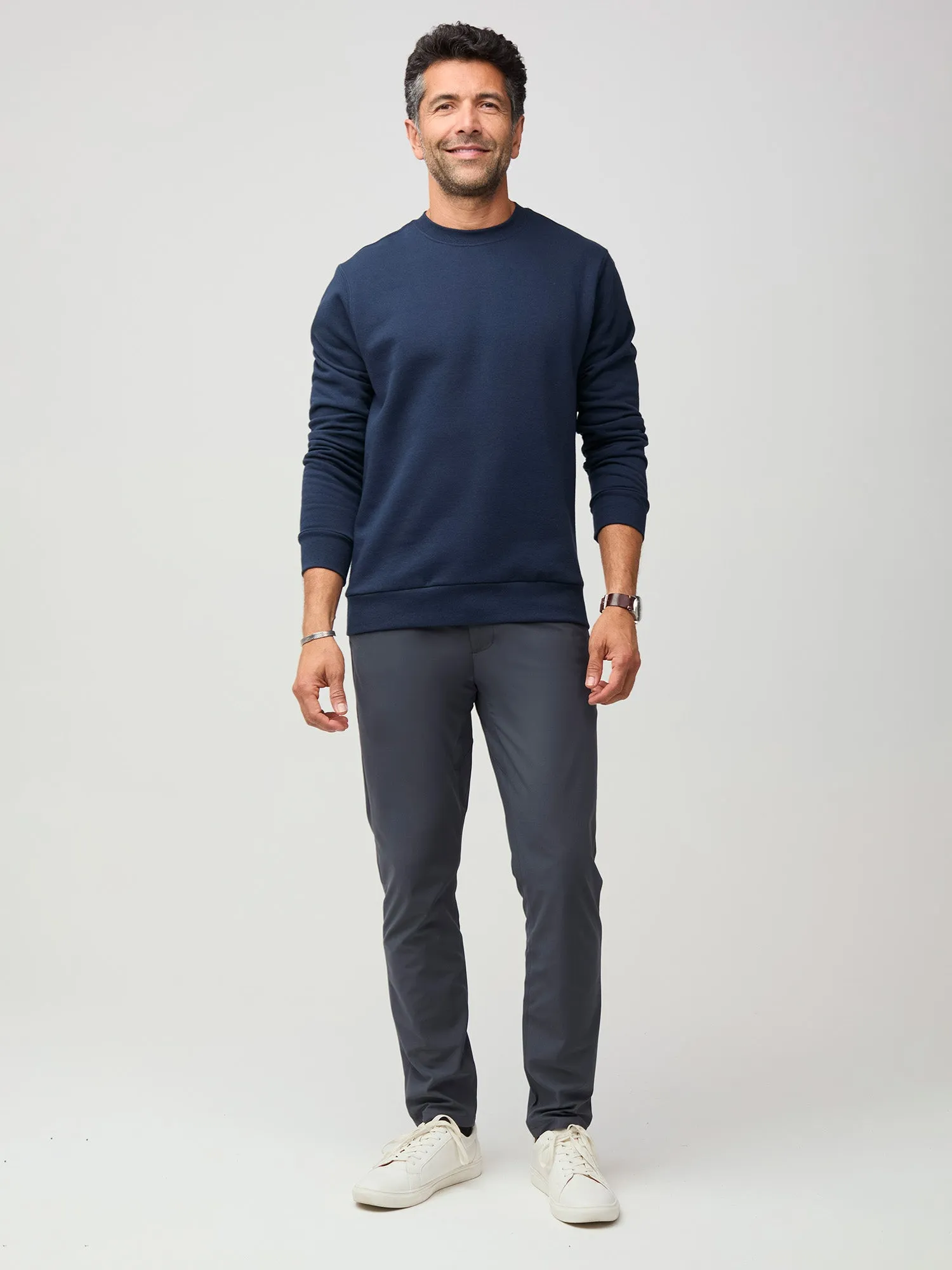 Sports Style Dark Navy Crew Sweatshirt