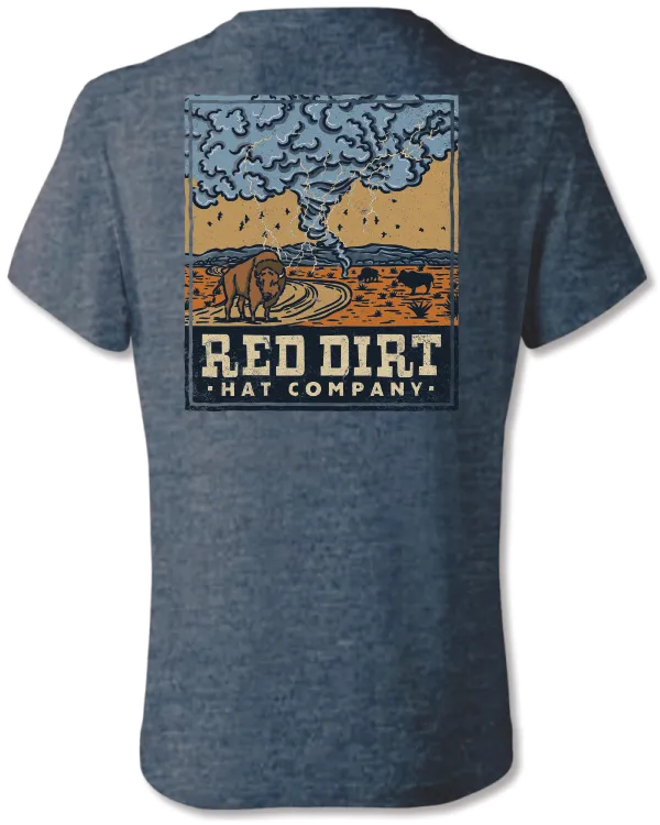 Classic Vibes Red Dirt Hat Co. "Pecos" T-Shirt in Heather Slate