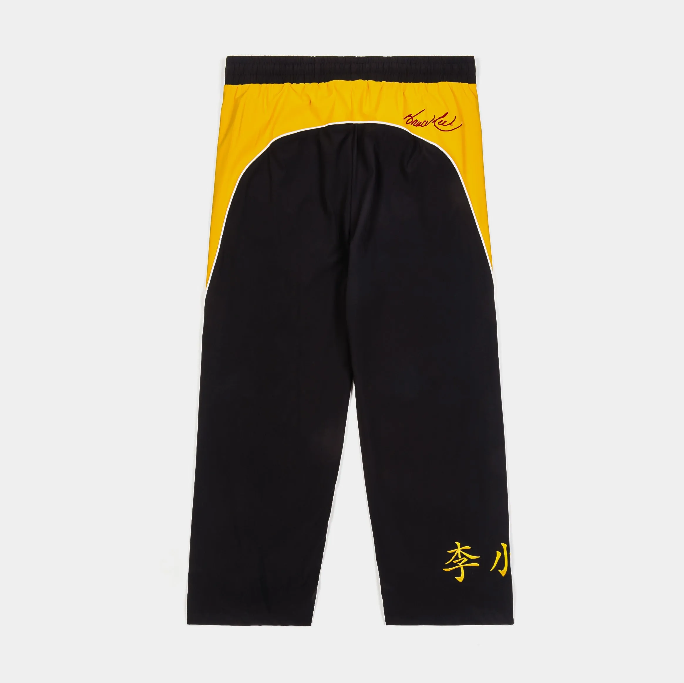 SP x Bruce Lee Be Water Track Mens Pants (Black/Yellow) Relaxed Cut Timeless Appeal