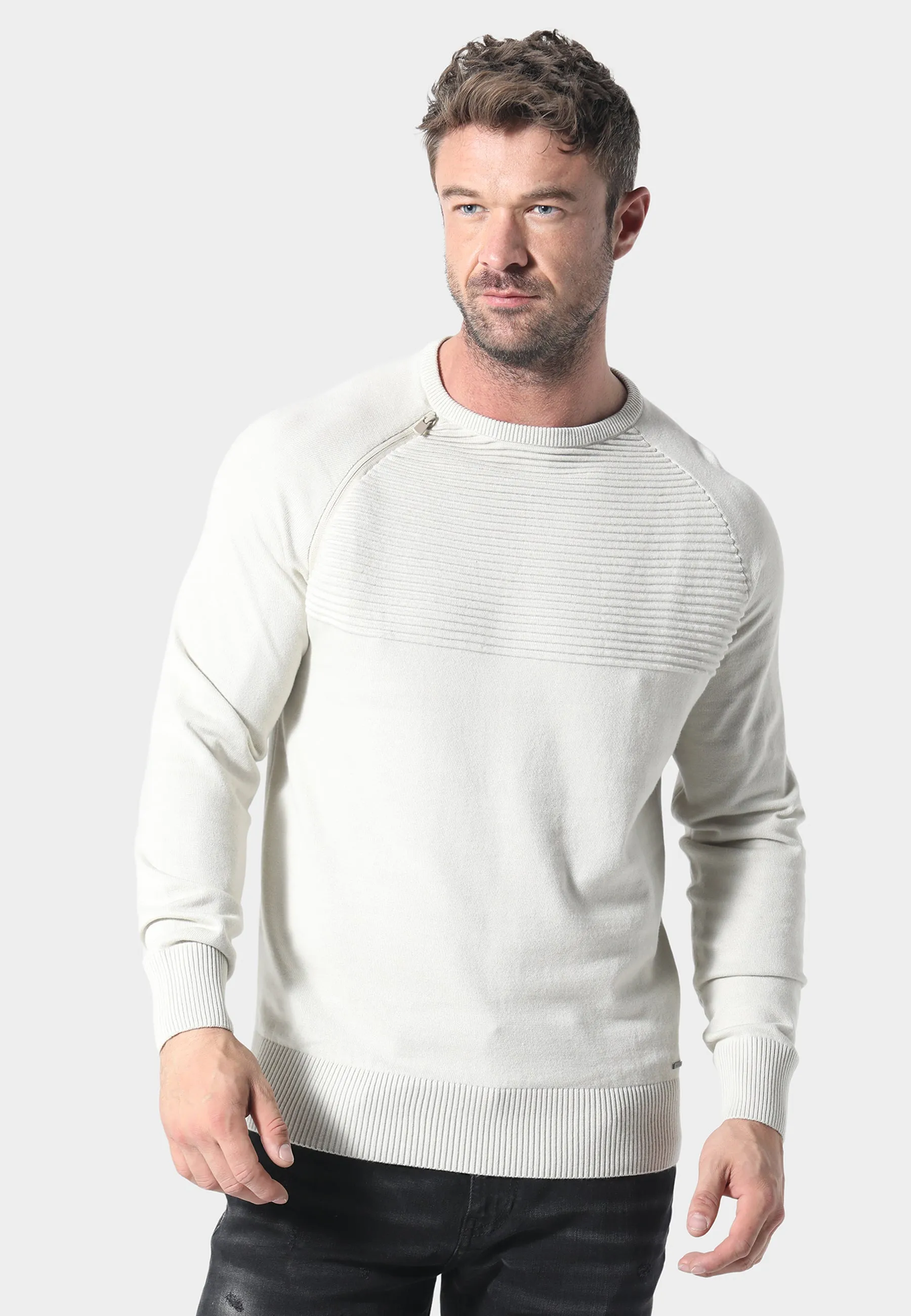 MidWeight Construction MultiPly Yarn Construction Delphi Ecru Knitwear