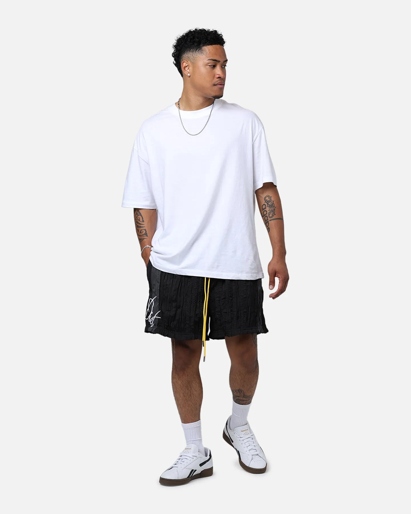 Snag Free Design Diet Starts Monday Crinkled Nylon Shorts Black/Grey