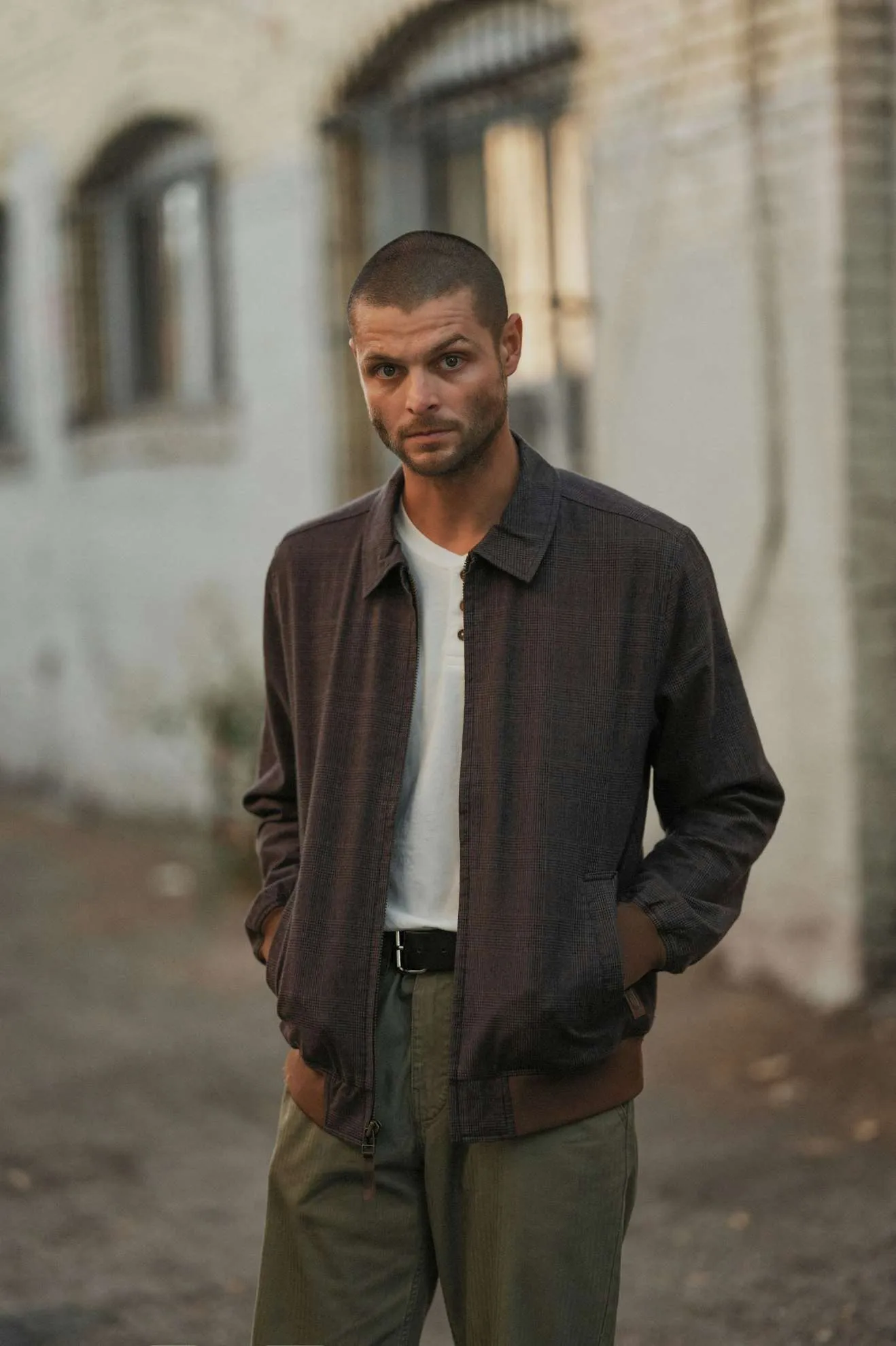 Dillinger Houndstooth Bomber Jacket - Black Houndstooth Bonded Hemline Clean Jacket Detail