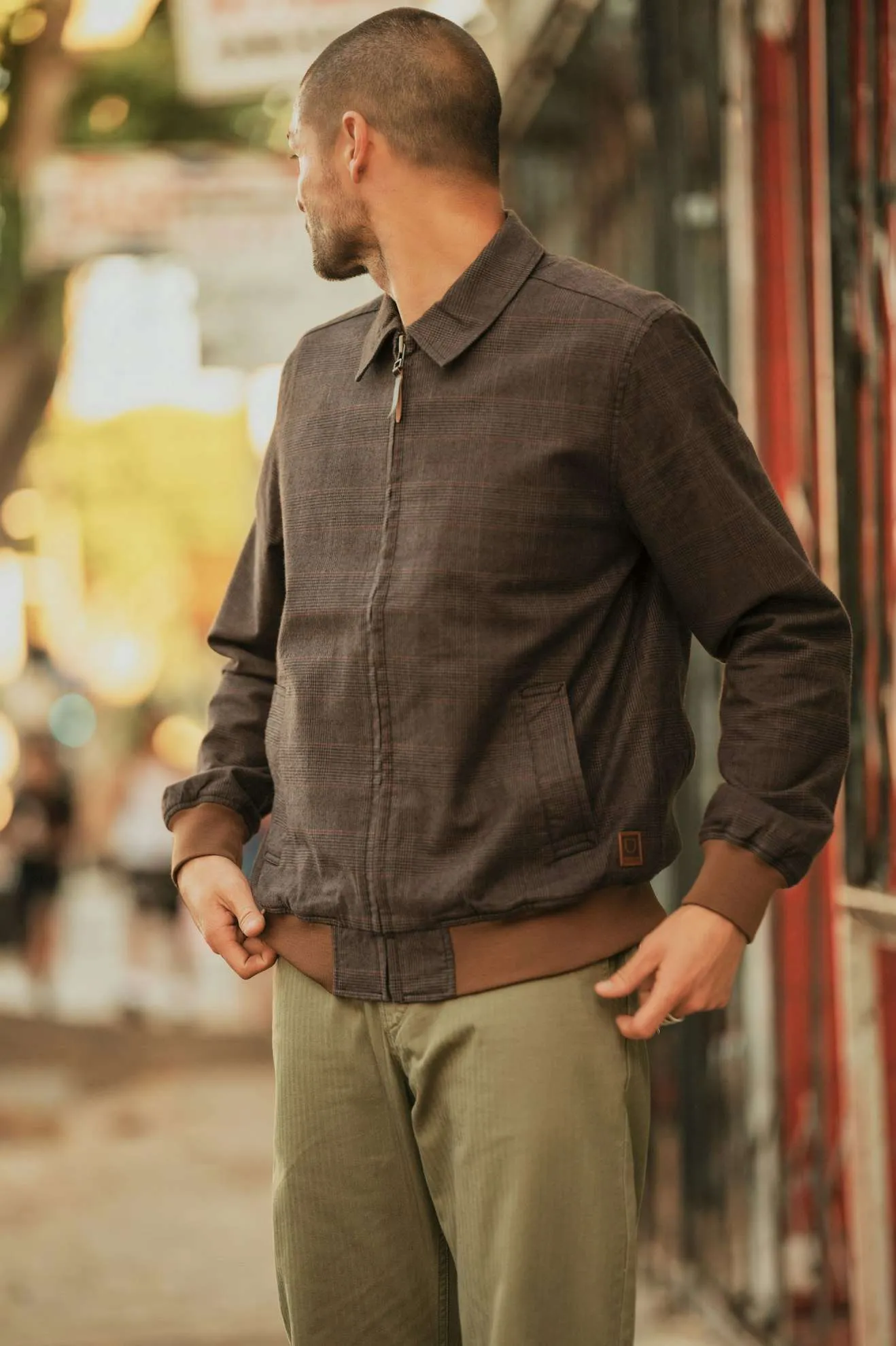 Weather Friendly MultiLayerSystem Dillinger Houndstooth Bomber Jacket - Black Houndstooth