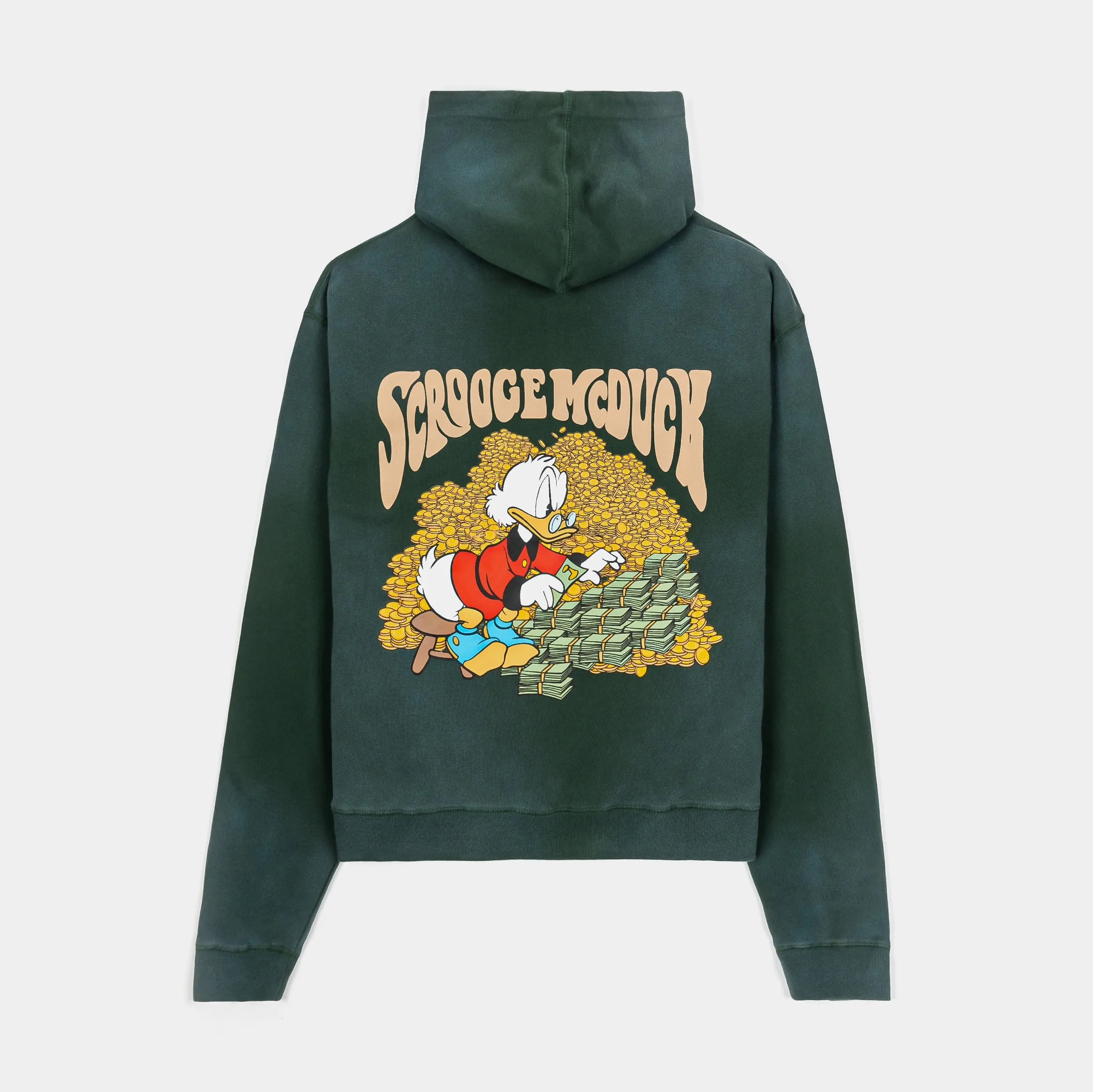 Transitional Piece Trendy Basics Disney Ducktales By Shoe Palace Big Bucks Zipped Cropped Mens Hoodie (Green/Gold)
