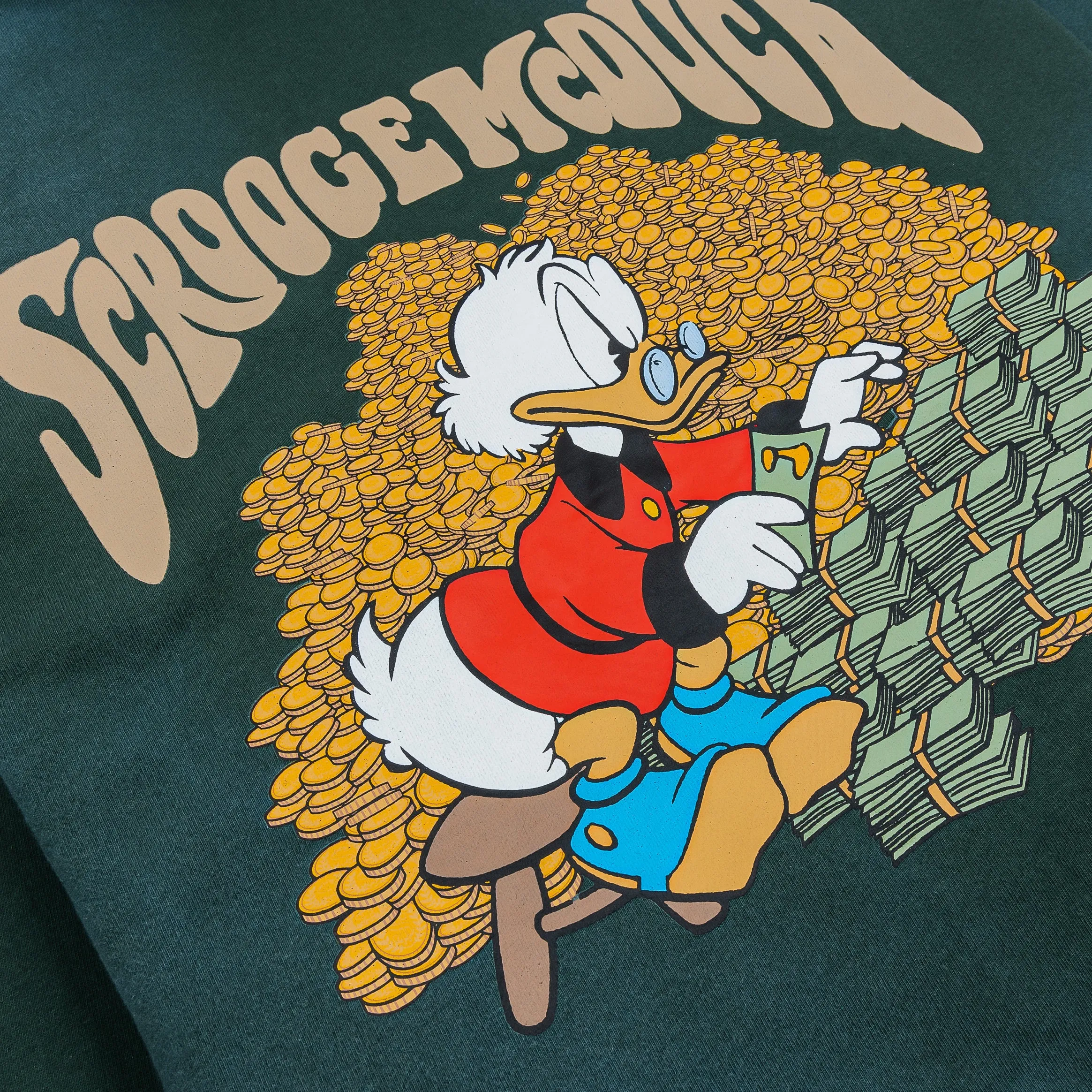 Beach Wear Running wear Disney Ducktales By Shoe Palace Big Bucks Zipped Cropped Mens Hoodie (Green/Gold)