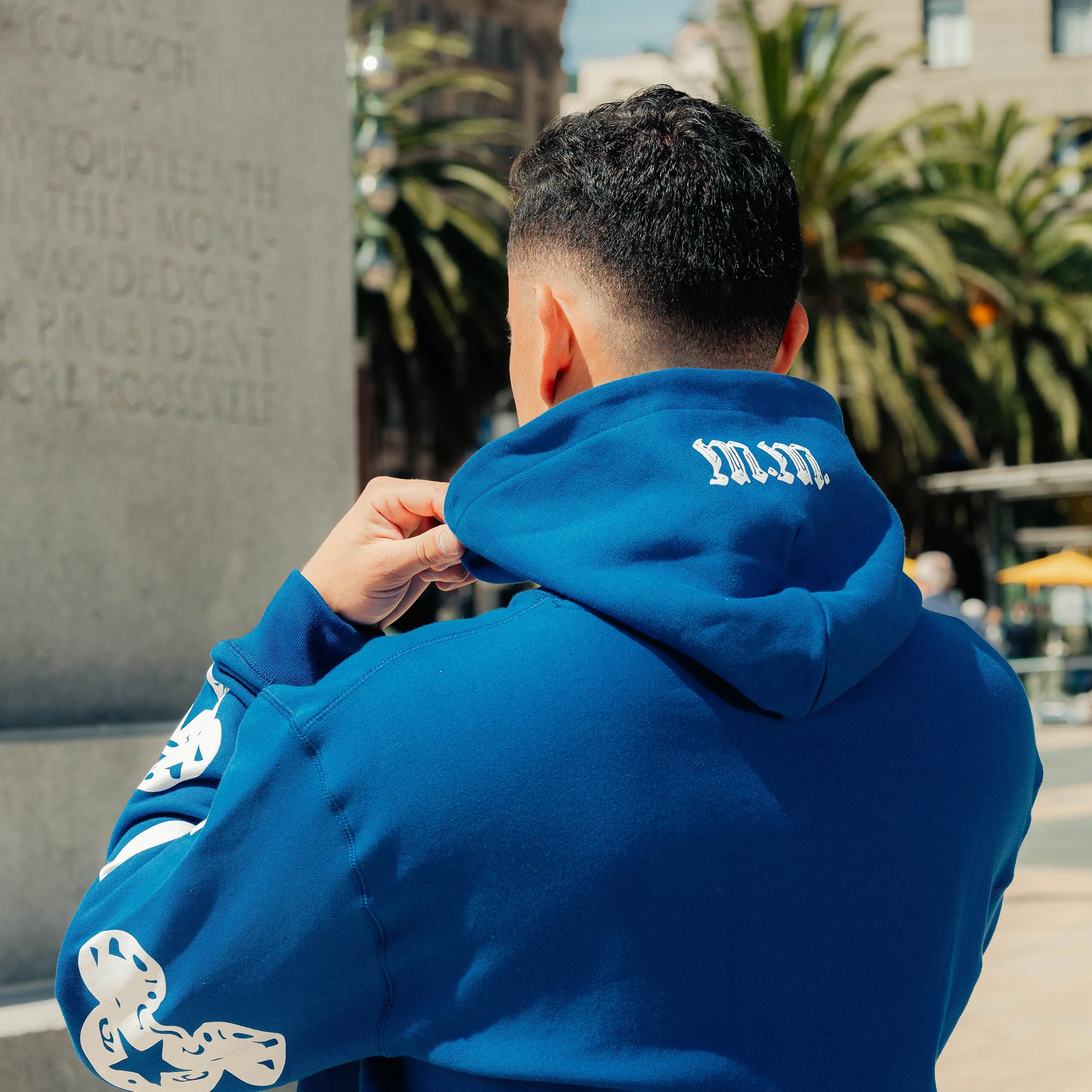 Comfy Layering Urban Minimal Disney Mickey Real Life By Shoe Palace Star Pullover Mens Hoodie (Blue/White)