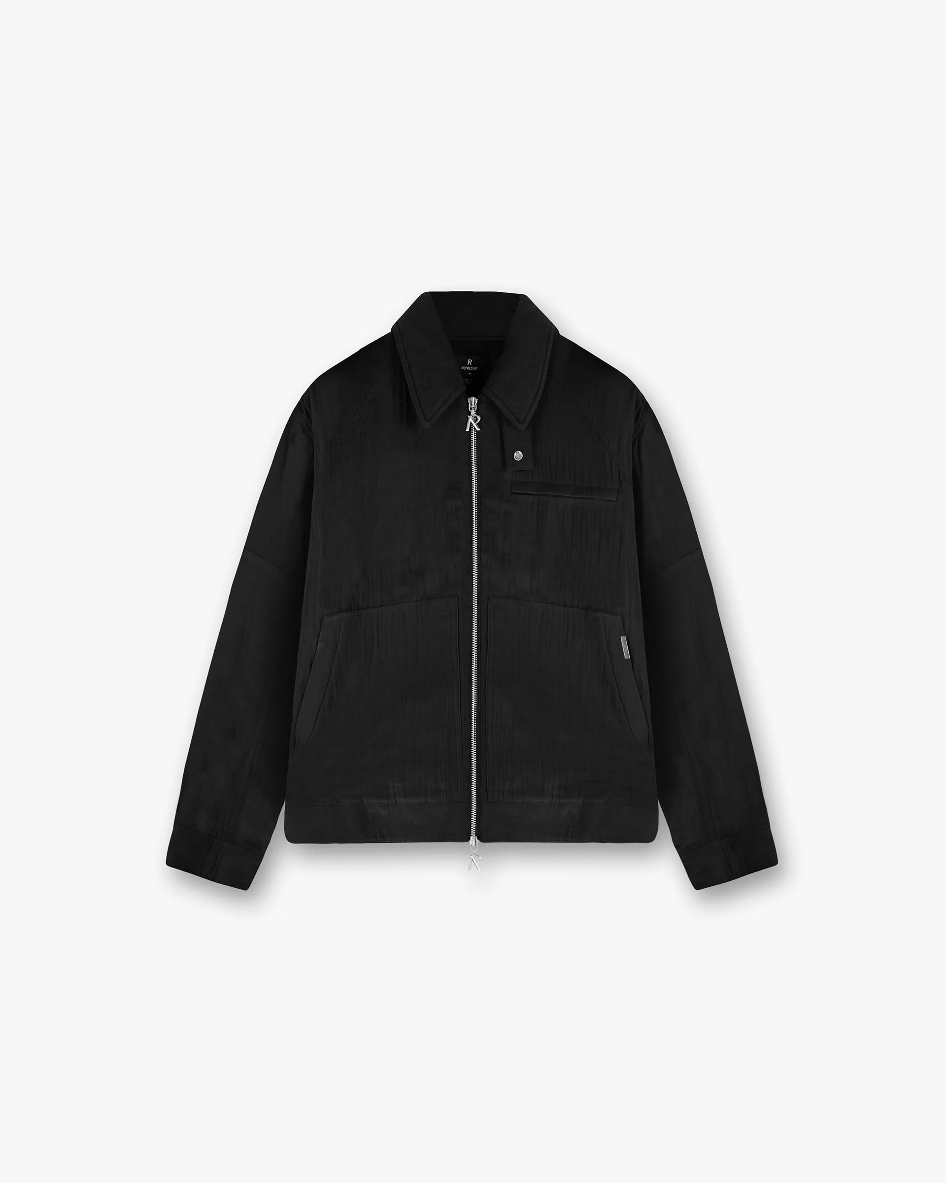 Crinkle Trucker Jacket - Black Ergonomic Seams Travel Ready