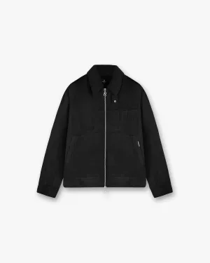 Crinkle Trucker Jacket - Black Ergonomic Seams Travel Ready