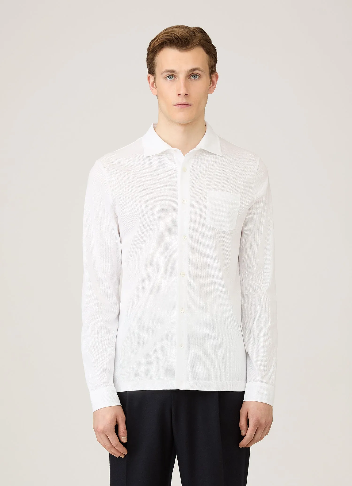 Men's Formal Riviera Shirt in White Breathable Performance Wear