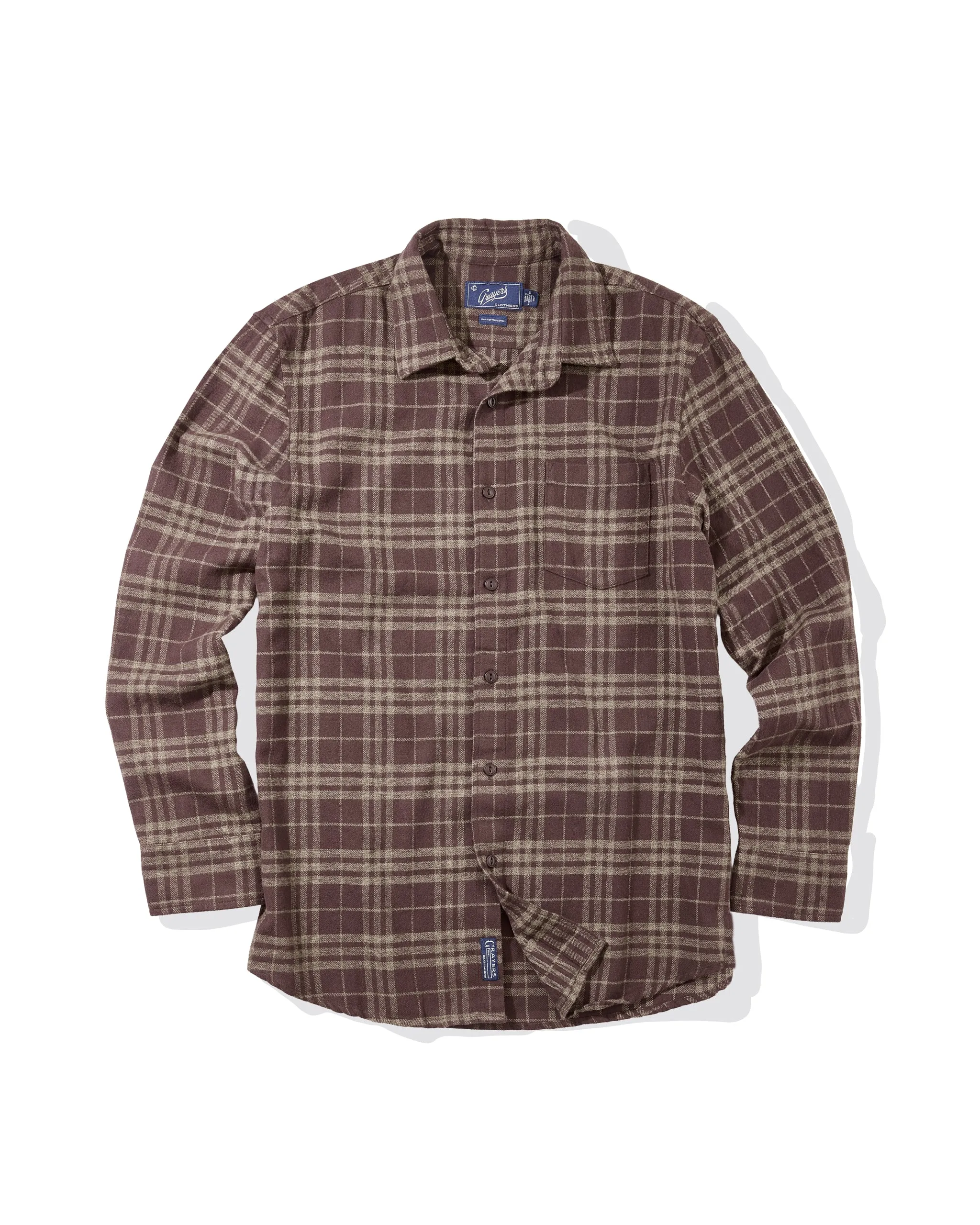 Jaspe Midweight Flannel - Brown Khaki Trendy Comfort Fit Temperature Regulating Fabric