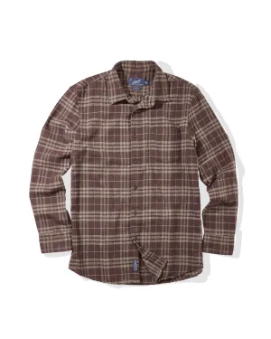 Jaspe Midweight Flannel - Brown Khaki Trendy Comfort Fit Temperature Regulating Fabric
