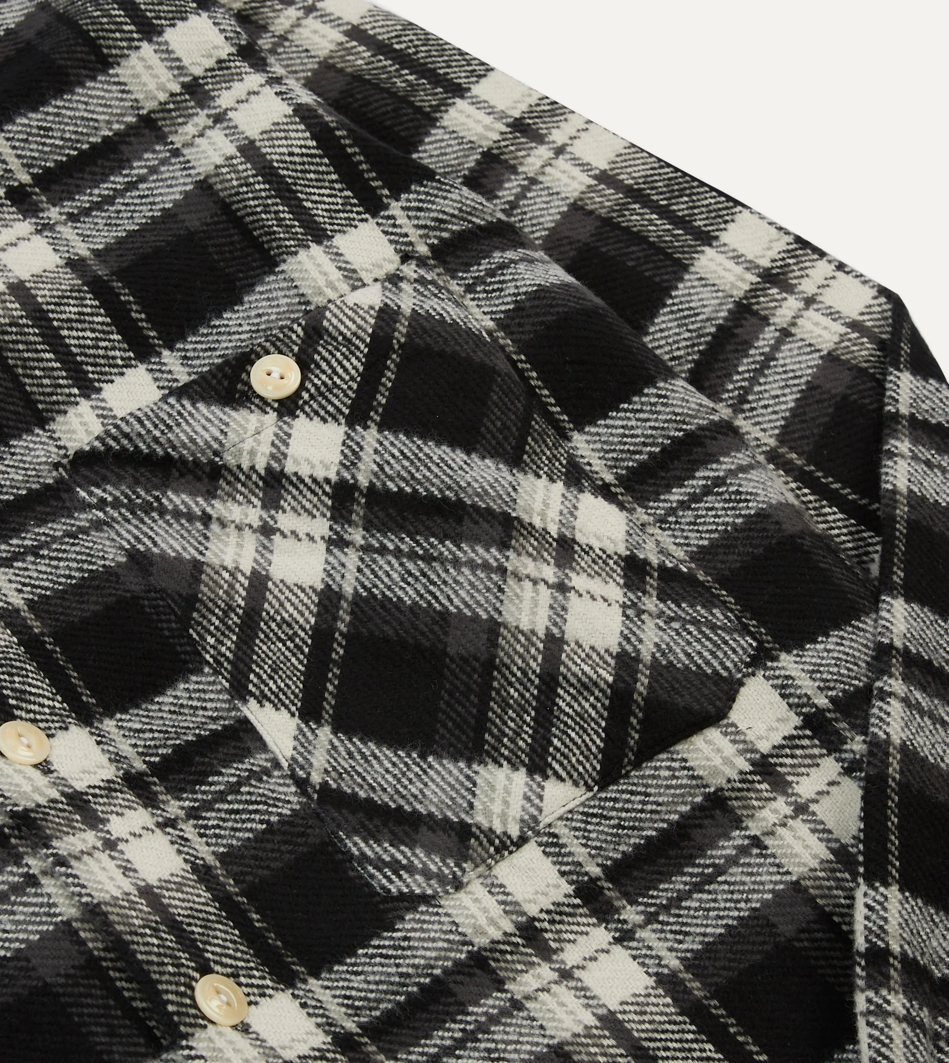 Breathable Performance Fit Drake's by A. Levine Black Check Cotton Two-Pocket Work Shirt