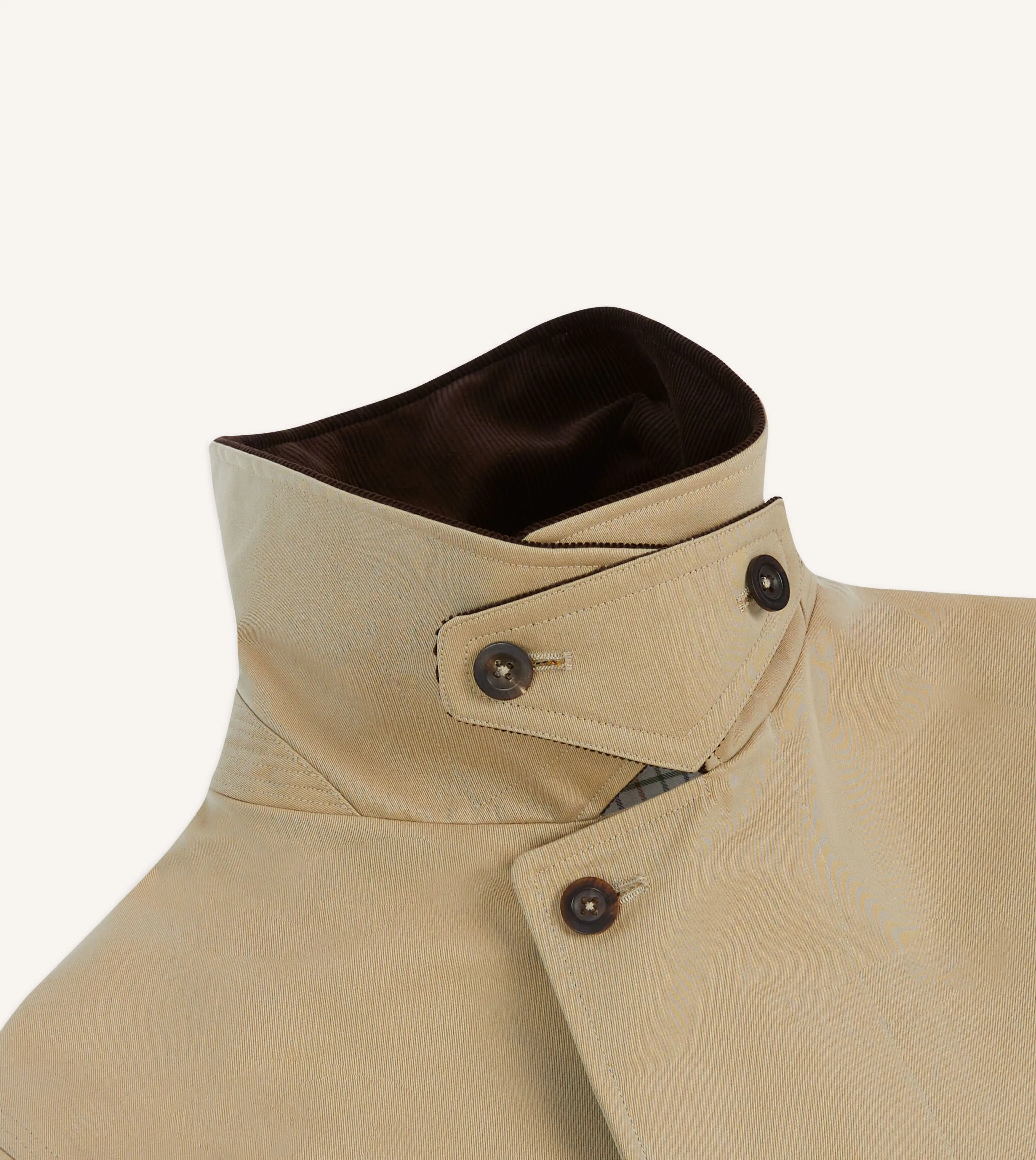 Reversible Style Articulated Ergonomic Fit Drake's for Permanent Style Beige Rider's Raincoat