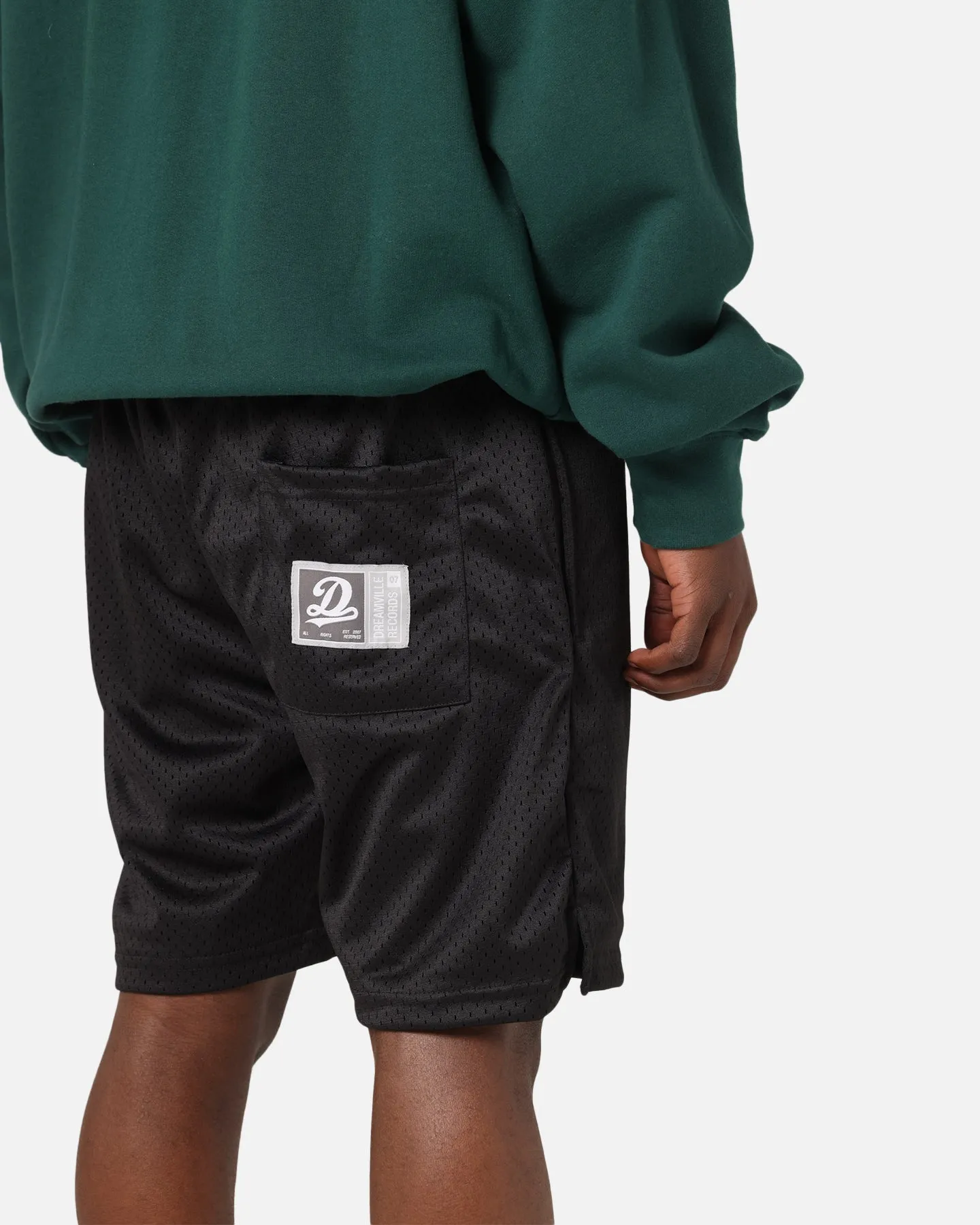 Casual Fit Wear Zipper pockets Dreamville Records Mesh Shorts Black Mesh