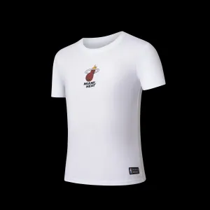 Stretch Comfort Hybrid Ply Construction NBA Spray Effect Back Print RF T-Shirt - Miami Heat