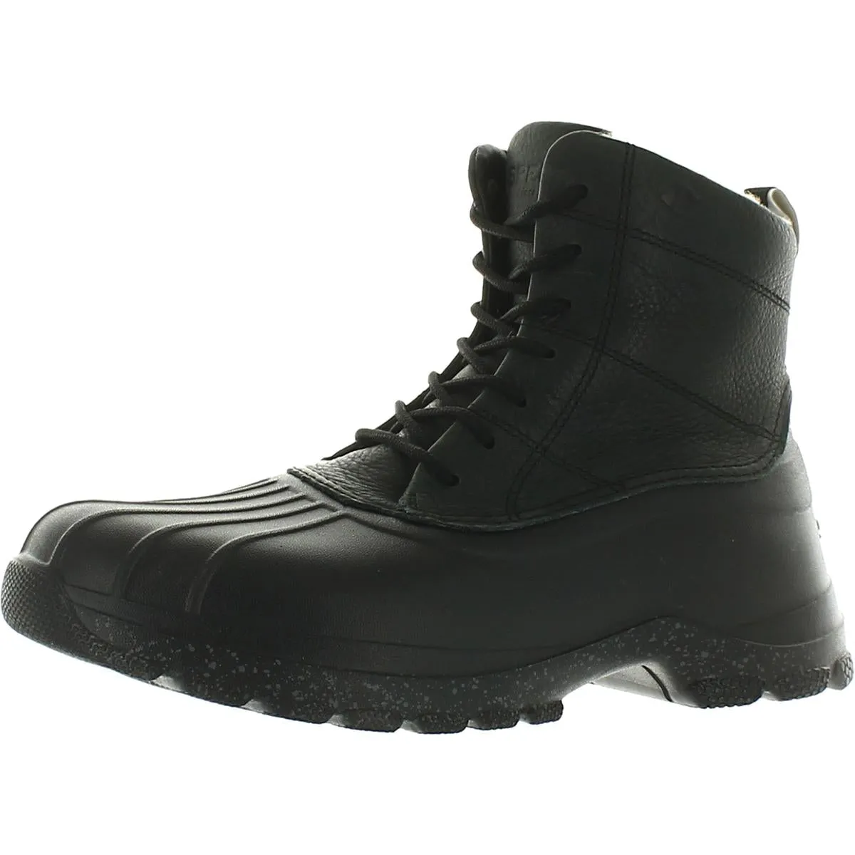 Duck Float Mens Leather Faux Fur Rain Boots Center Shade Orthopedic Design