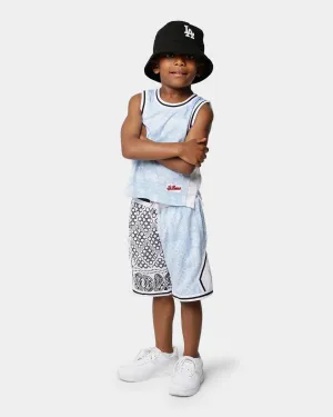 Lil Homm?? Kid's BU Basketball Shorts Light Blue/White Gym Wear