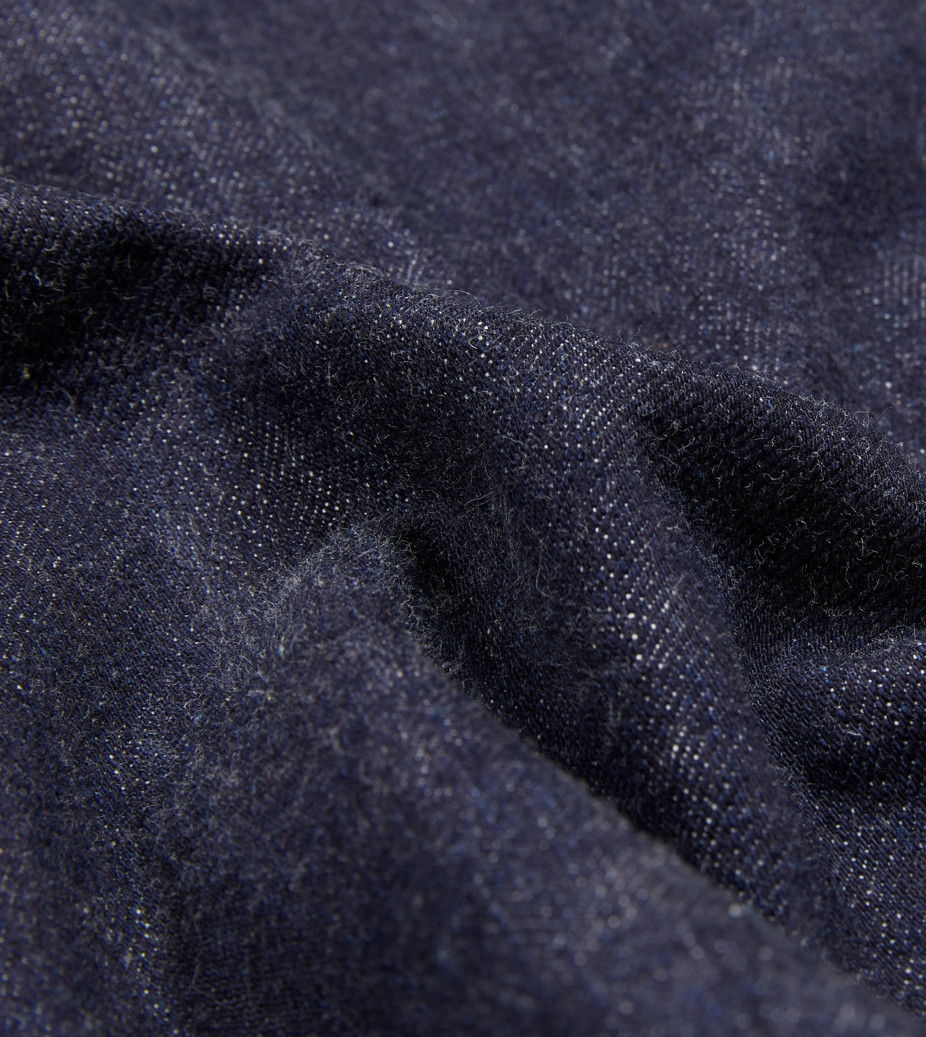 Indigo Rinse Denim Five-Pocket Chore Jacket Breathable Lining