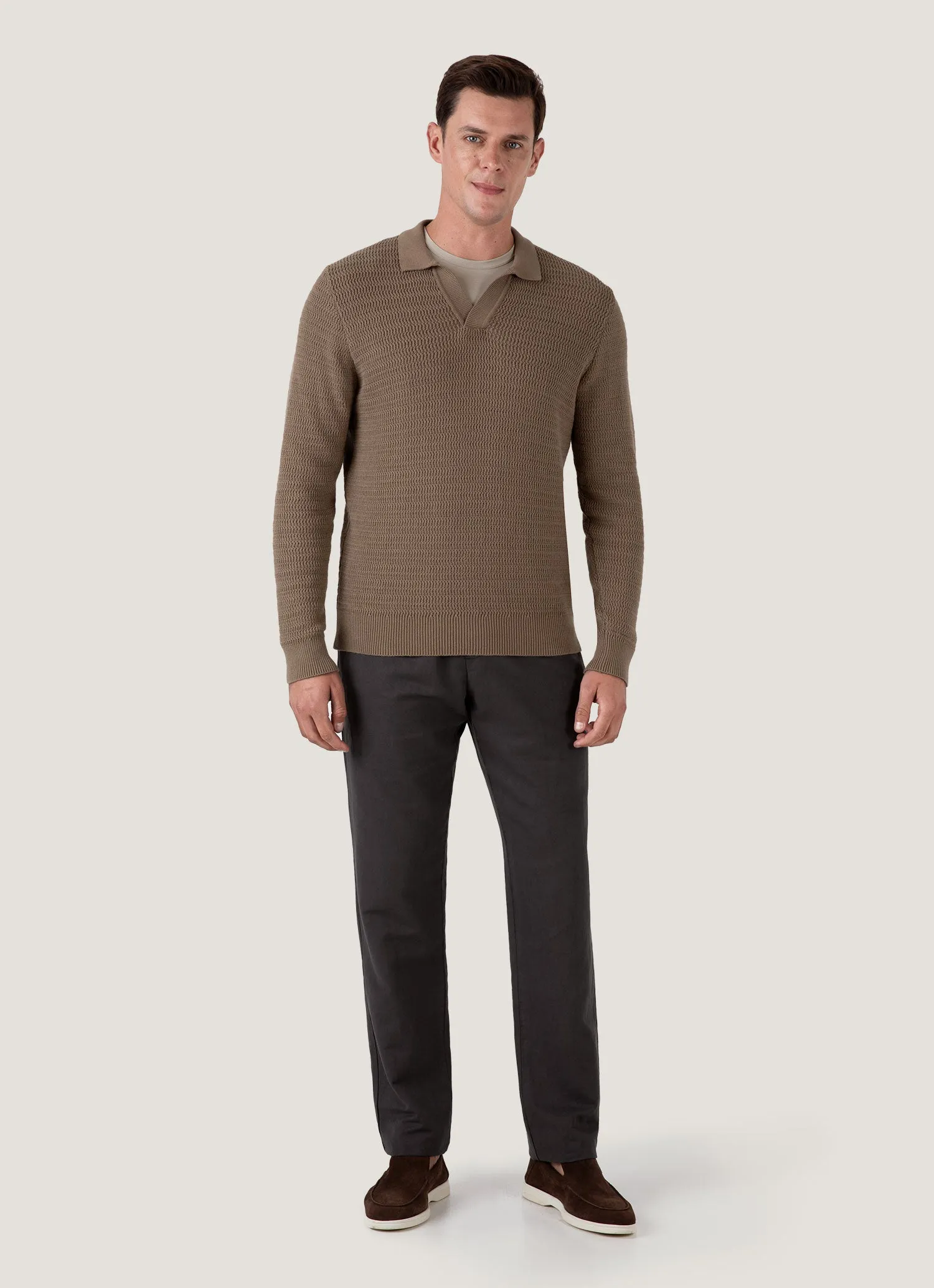 Men's Cotton Linen Drawstring Trouser in Charcoal Mesh Lined