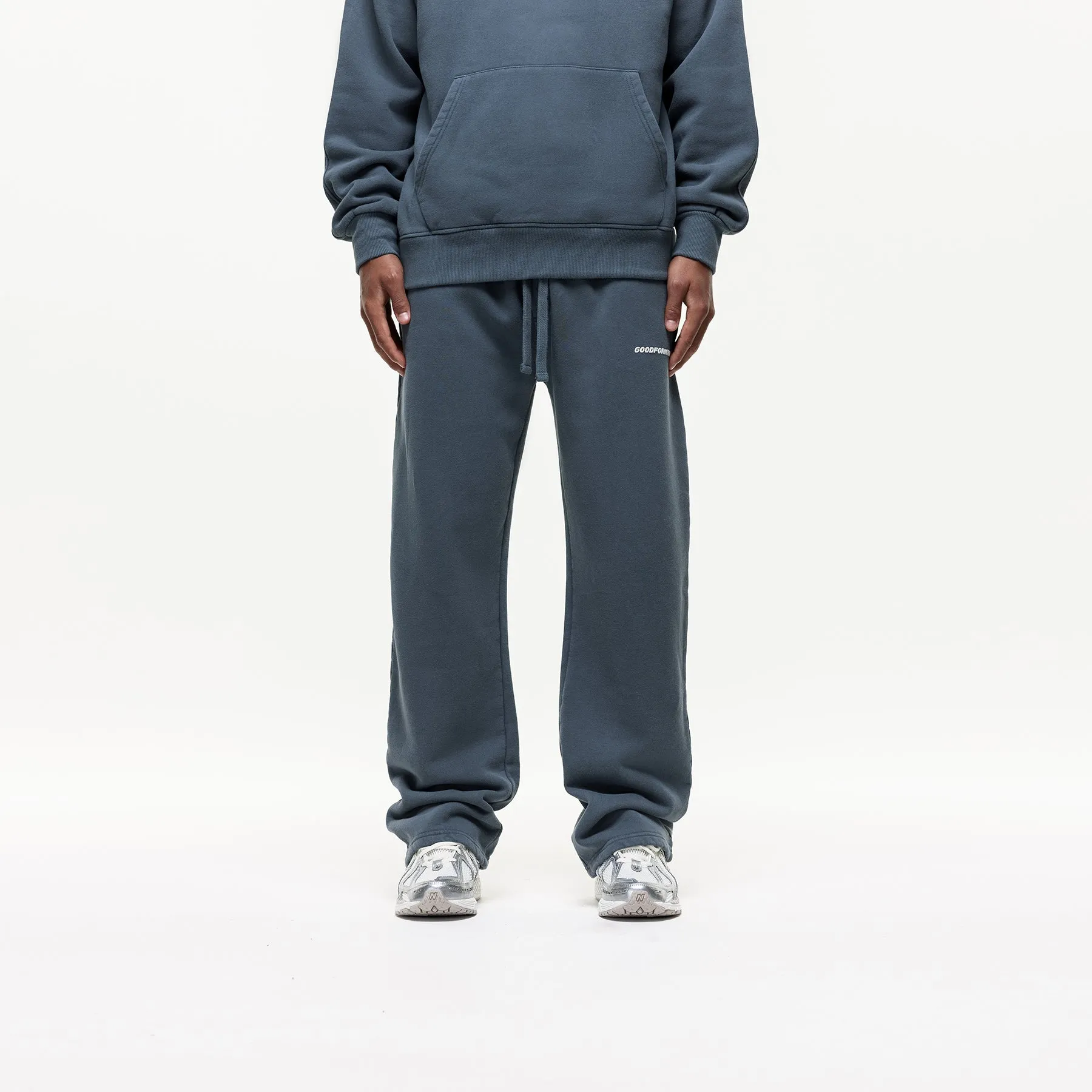 Anti Slip Waistband Vintage Washed Blue Sweatpants