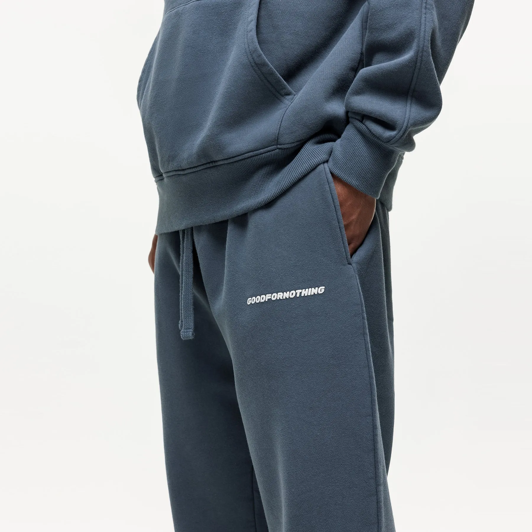 NonChafingEdges Comfortable Design Vintage Washed Blue Sweatpants