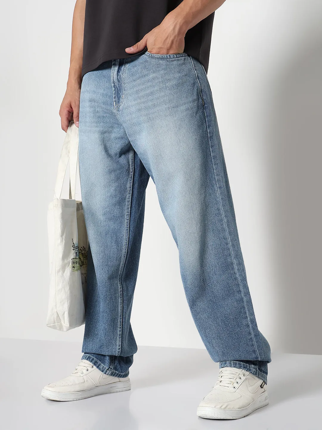 Neutral Autumn Days Men's Blue Baggy Fit Jeans