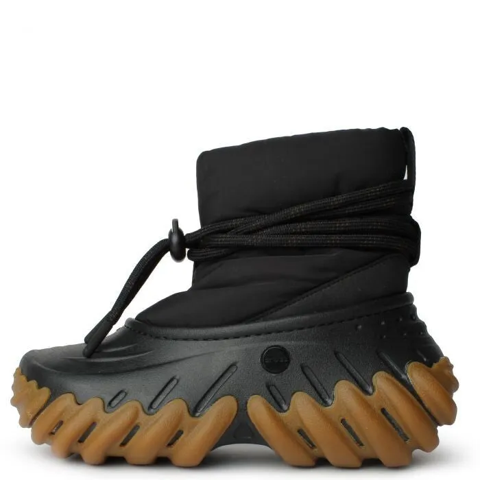 Crocs Echo 208716-0WS Combat Boots Men's US 2 Black Gum Comfort Platform ZPO2954 Style Core