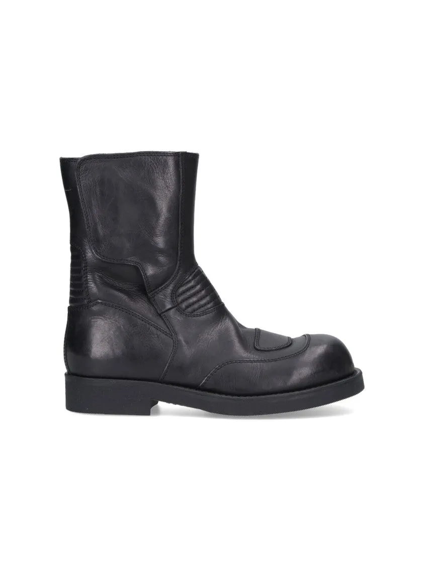 Refined Cut Prestige Edge Mid-Calf Black Leather Boots