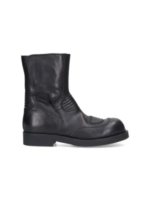 Mid-Calf Black Leather Boots Dapper Style