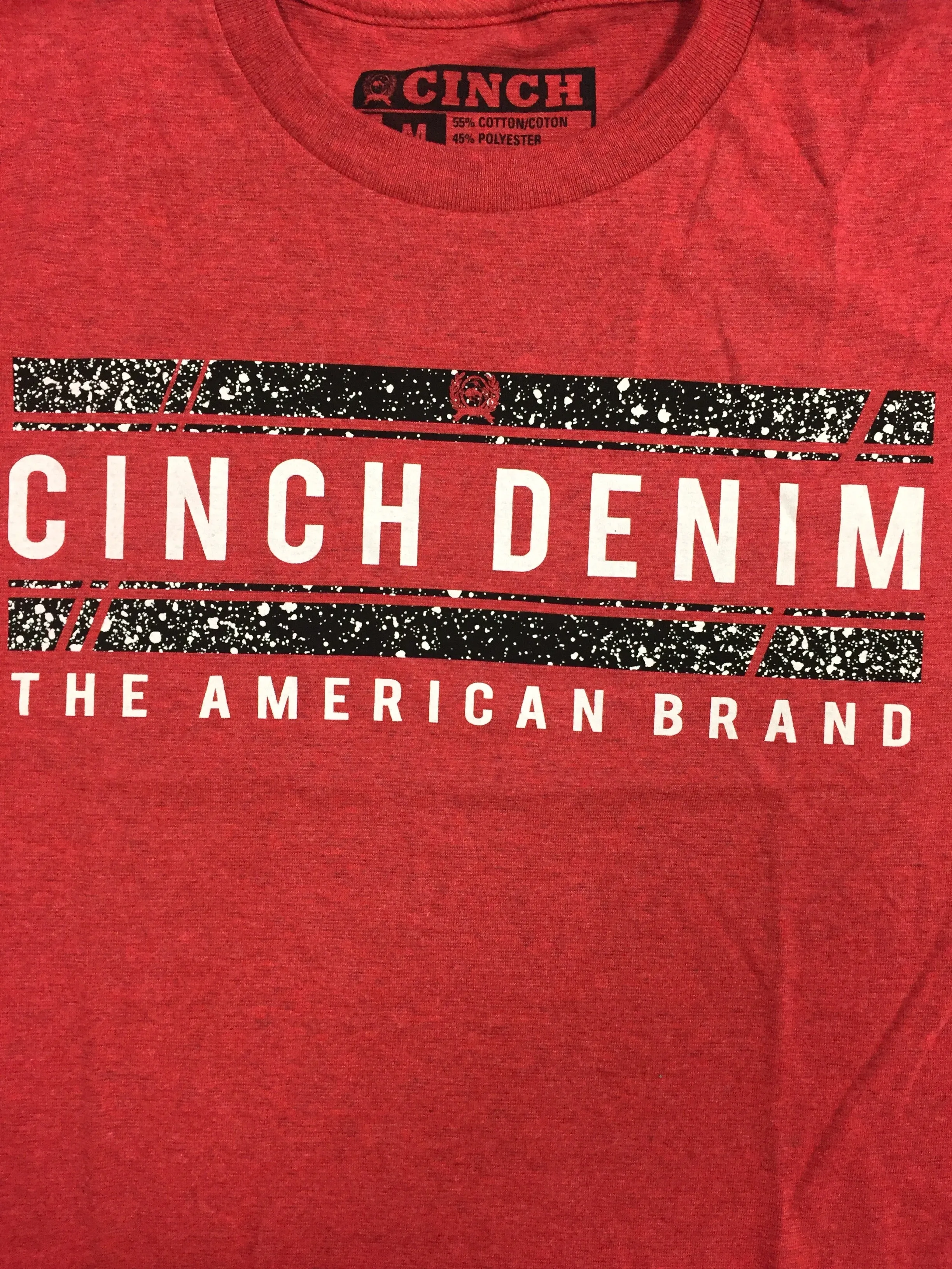 Cinch Men's Red Screen Print Jersey T-Shirt Daily Style Comfort and Breathable