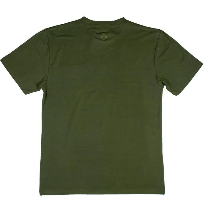 Hooey Men's San Jose Bamboo Pocket Tee in Olive SoftenedNeckline Relaxed Fit Design