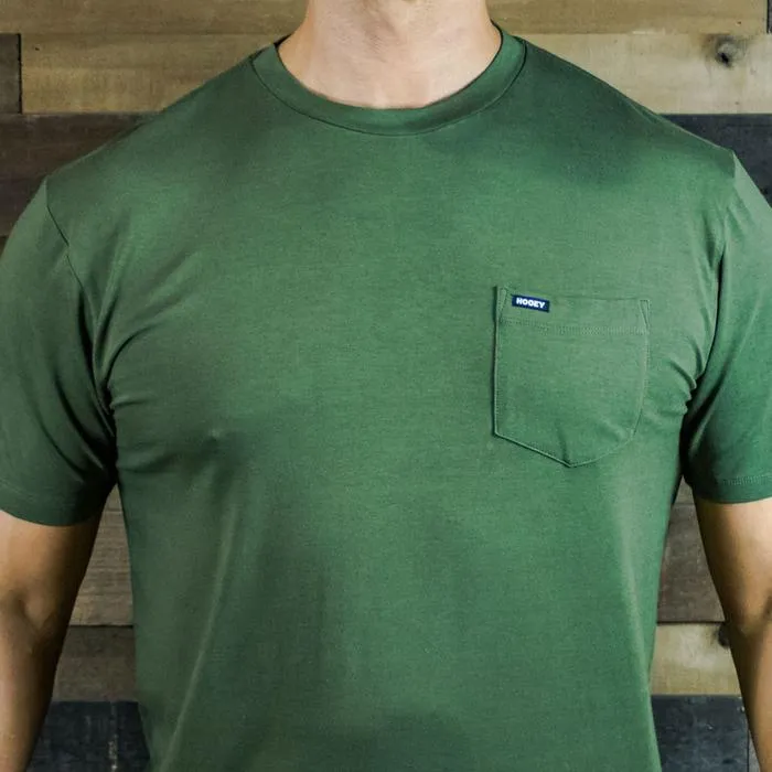 Sporty and Cool Versatile Wearable Hooey Men's San Jose Bamboo Pocket Tee in Olive