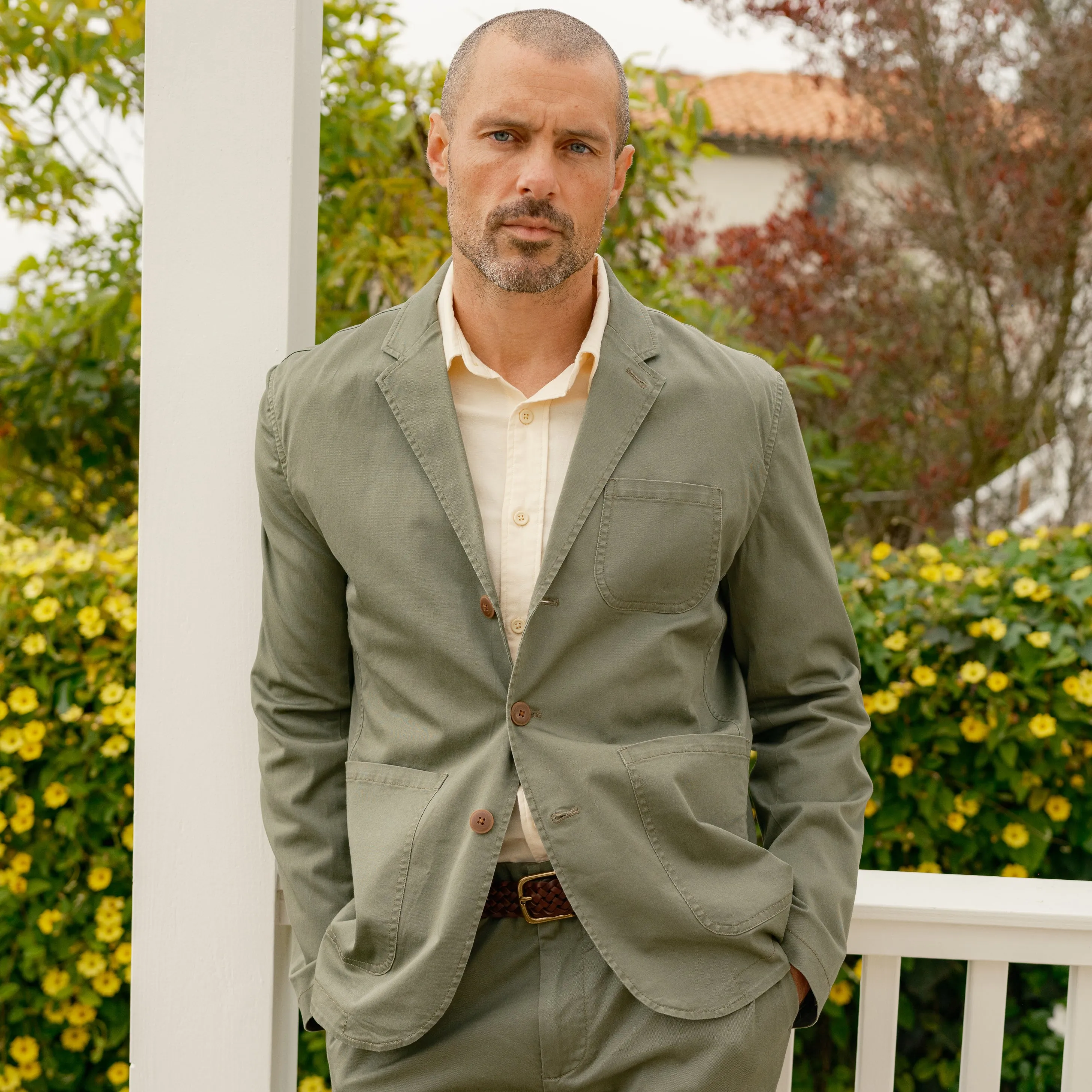 Thompson Flex Stretch Blazer - Olivine Taped Seam Technology Aramid Fiber Blend