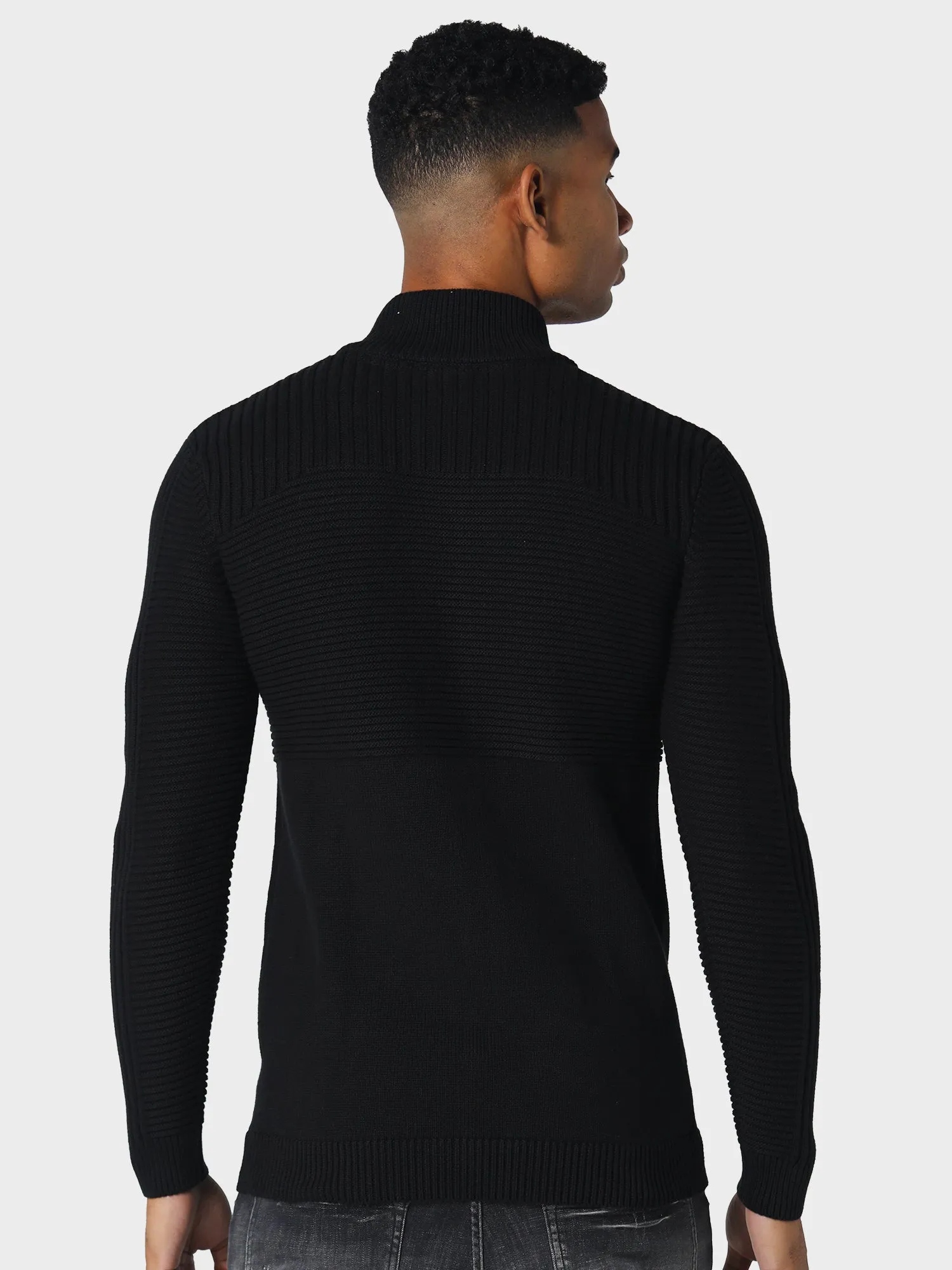 Breathable Knit Fabric Orkney Black Knitwear