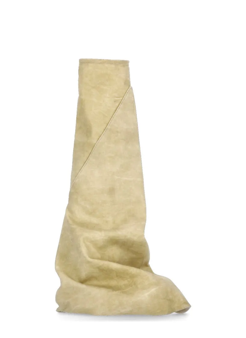 Beige Beige Cotton Boots Durable Material Base Fit
