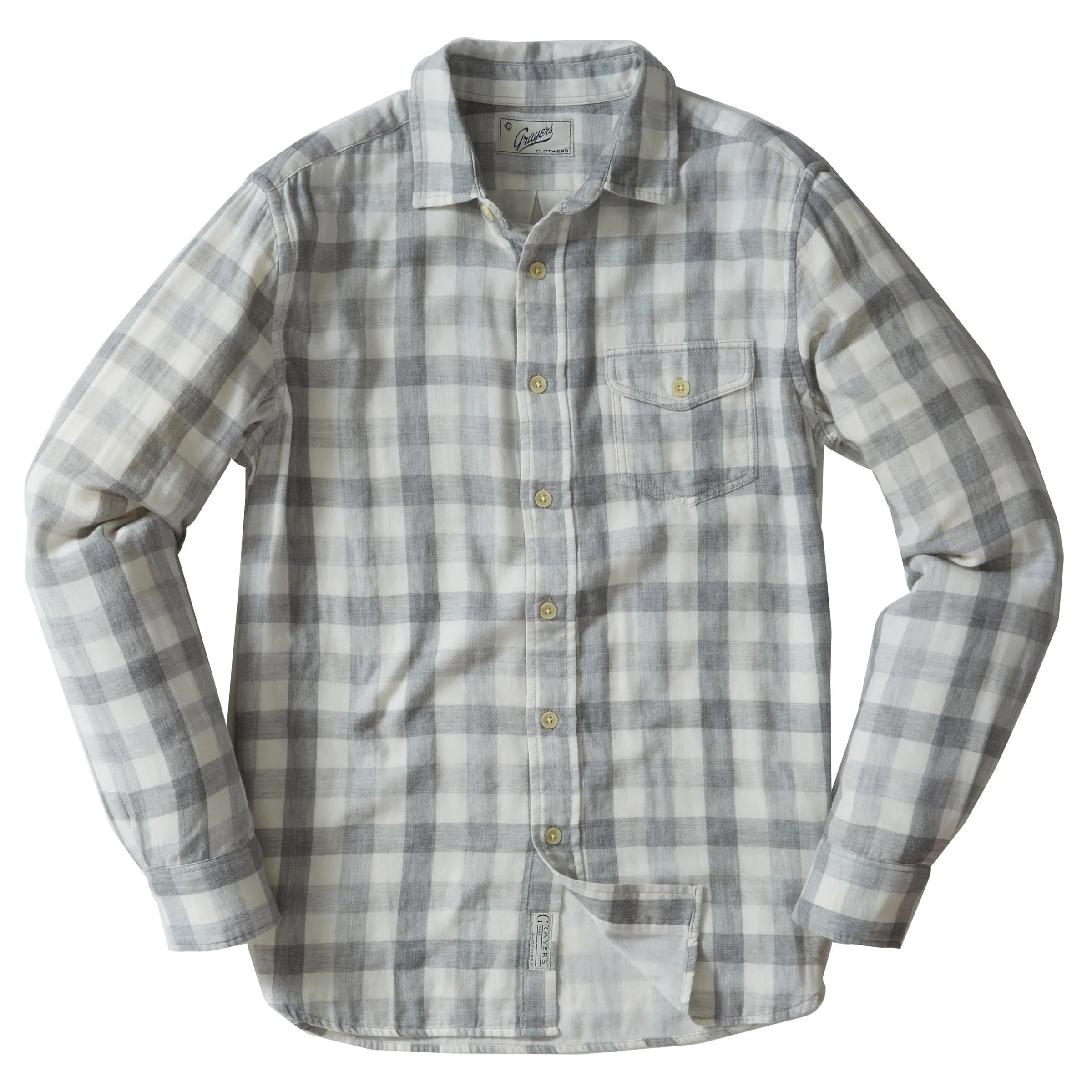 Everyday Comfort Style suitable for all genders Durham Double Cloth Shirt - Heather Gray Gingham