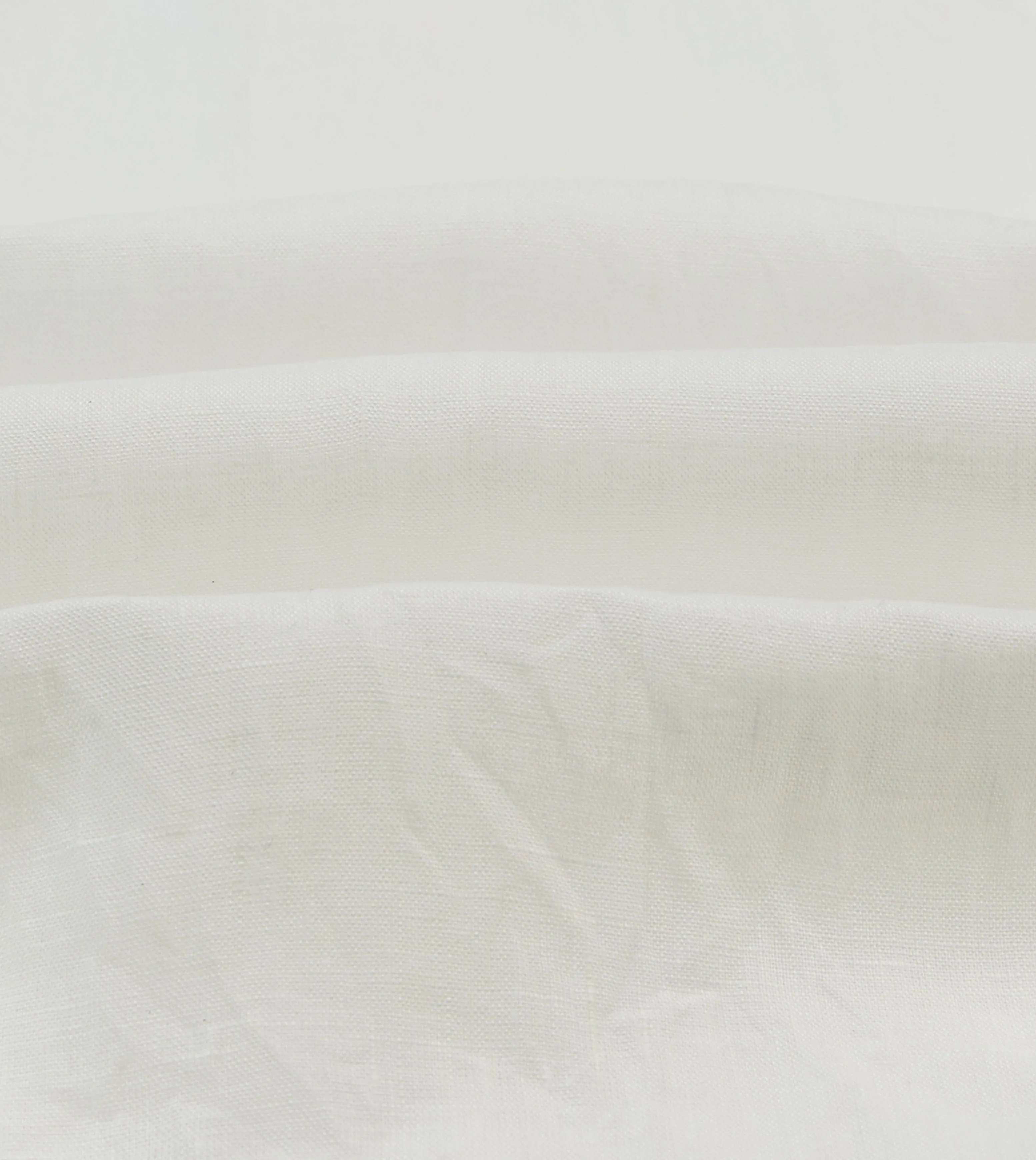 Ecru Linen Spread Collar Shirt Subtle Logo Placement WrinkleFreeFabric