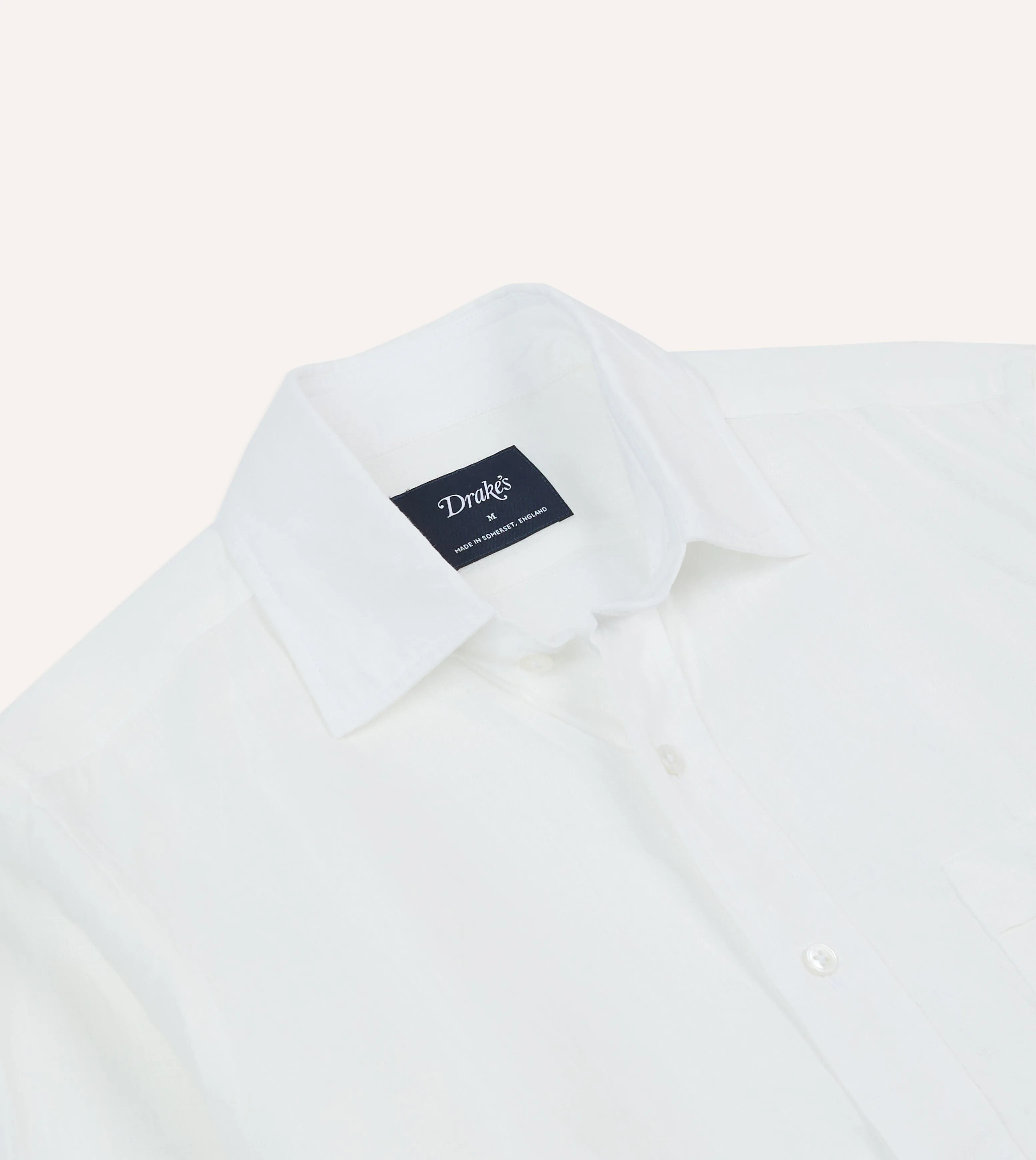 Ecru Linen Spread Collar Shirt men's clothing Ethically Sourced Material