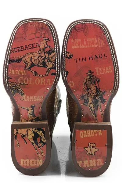 Metallic Buckle Tin Haul Men's I Am In Stitches Boot with Cowboy Heritage Sole