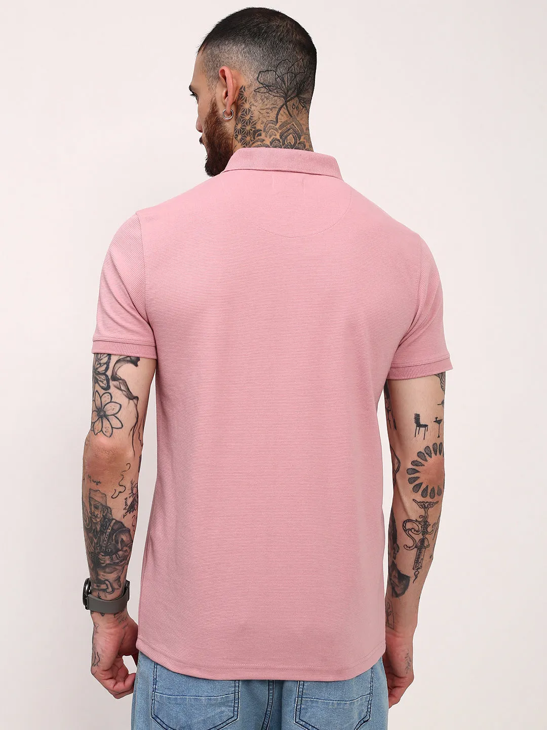 Men's Pink Solid T-Shirt product brand name recognition