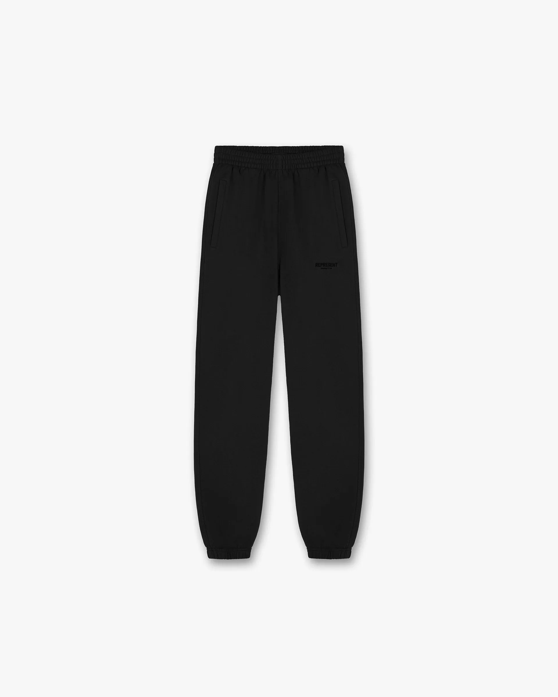 Abrasion Resistant Surface Flexible Layer Fit Represent Owners Club Flocked Sweatpant - Black