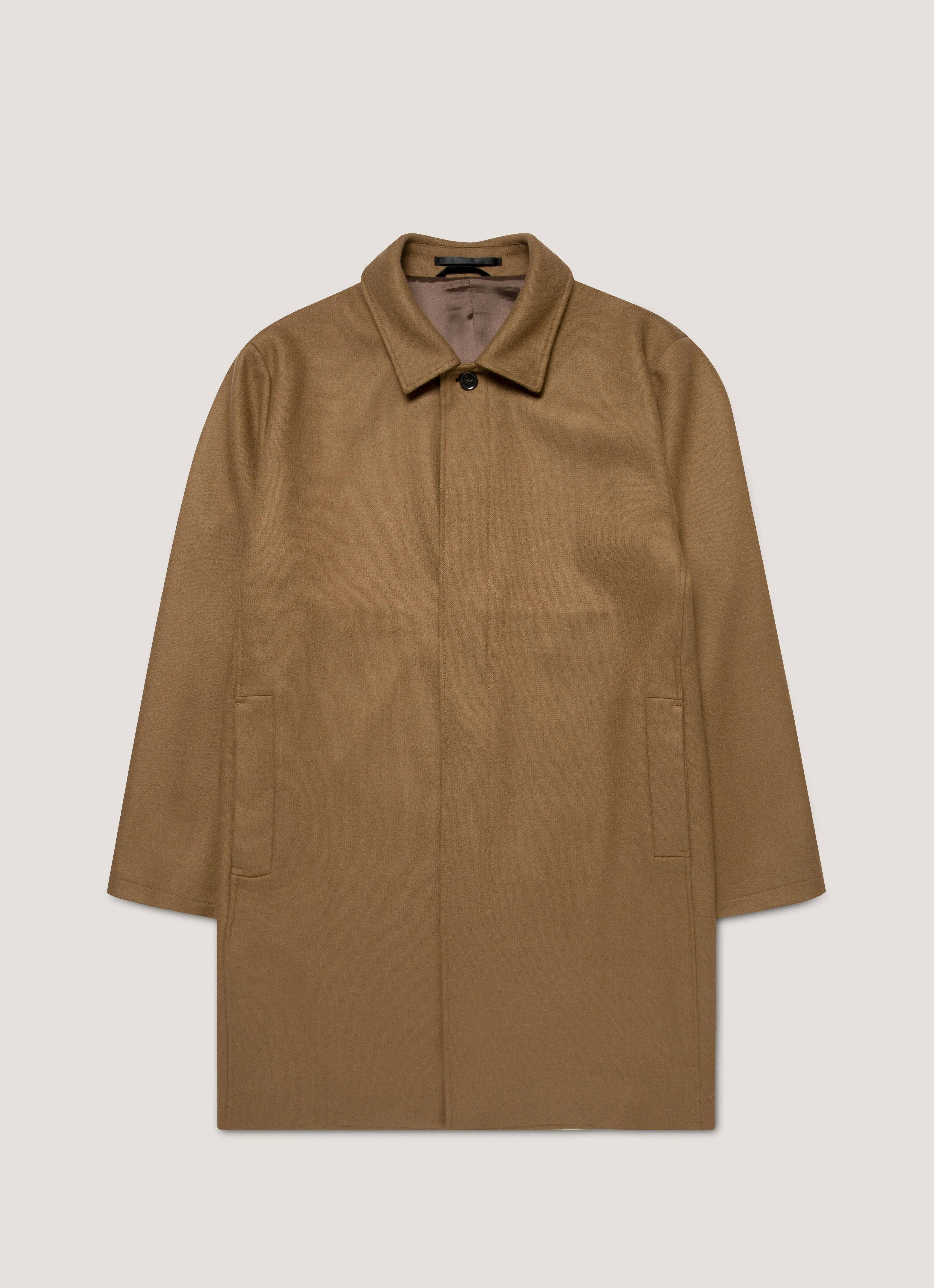 Men's Boiled Wool Coat in Mole Wool blend