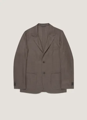 Men's Lightweight Travel Wool Blazer in Light Coffee Melange Essential City Look