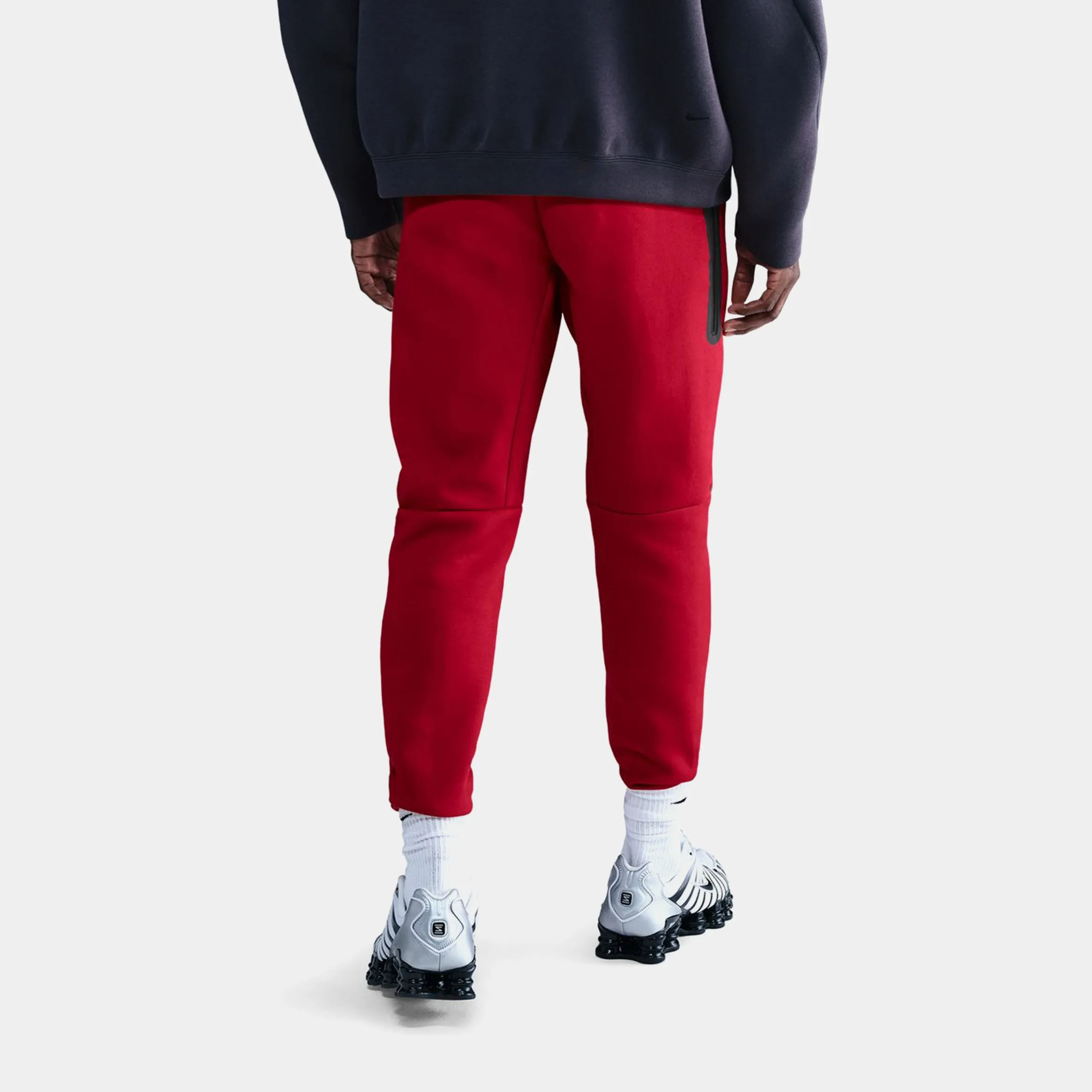 NSW Tech Fleece Jogger Mens Sweatpants (Red/Black) Durable Hem FlexibleKnees