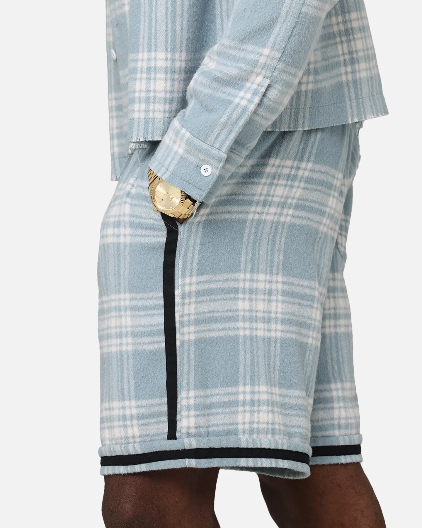 XXIII Plaid Ball Shorts Blue Clean Finish