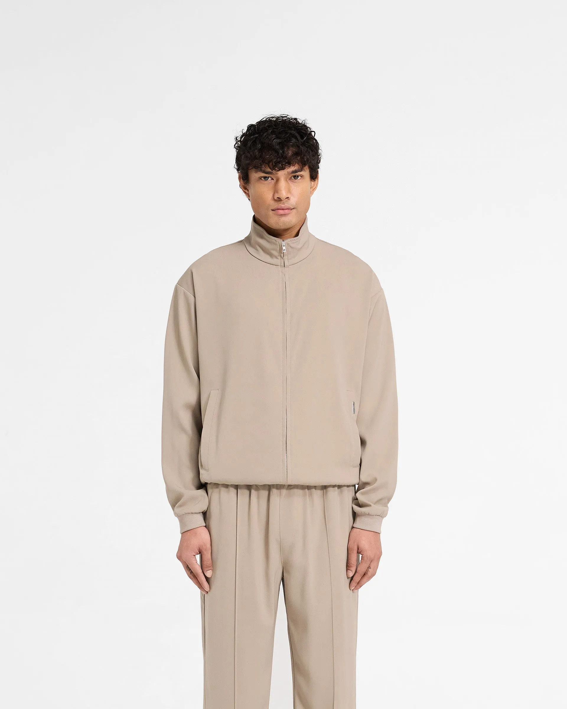 BondedZipperGuards Stylish Layer Initial Track Jacket - Dune