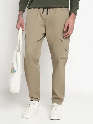 Day Adventure Men's Khaki Solid Cargo Drawstring Joggers