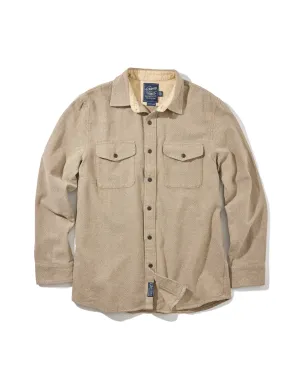 Hudson Brushed Twill Workshirt - Khaki Hypoallergenic fabric Cool Weather Wear